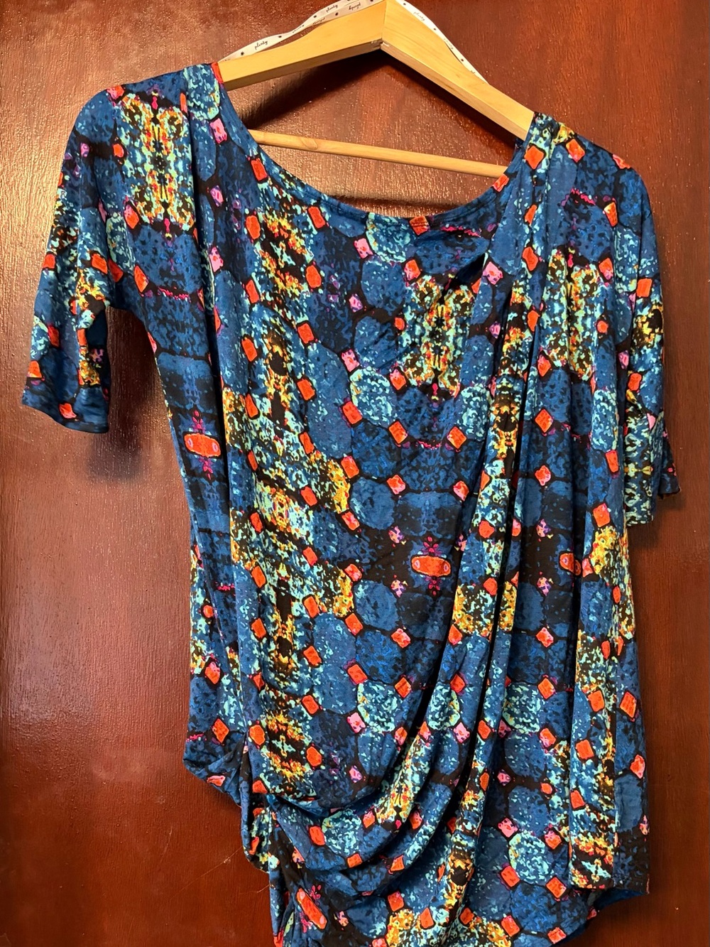 Women’s Tracey Reese Blue Patterned Draped skirt Set